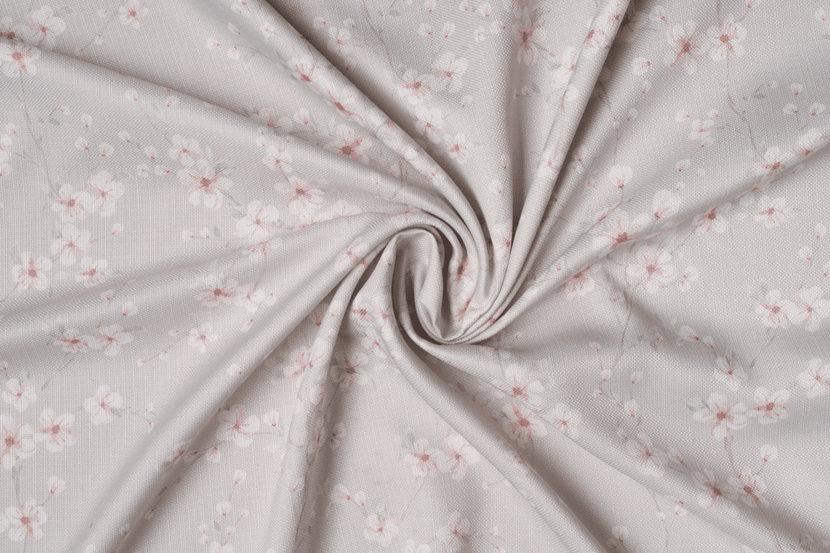 sakura blue colored material curtain