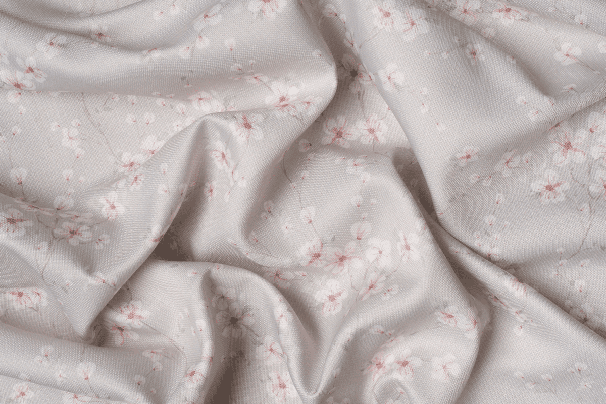 sakura blue colored material curtain