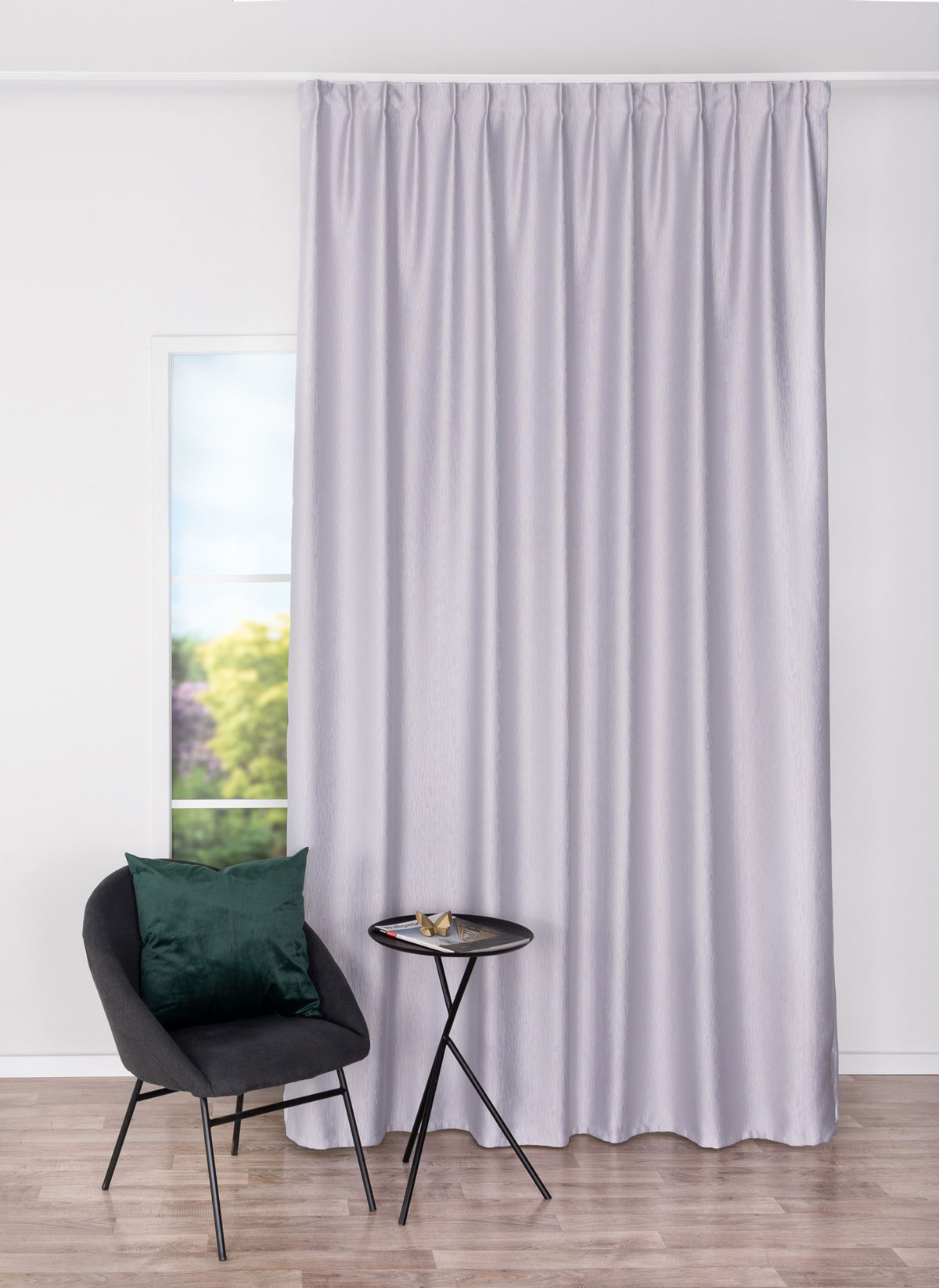 bellagio grey print curtain