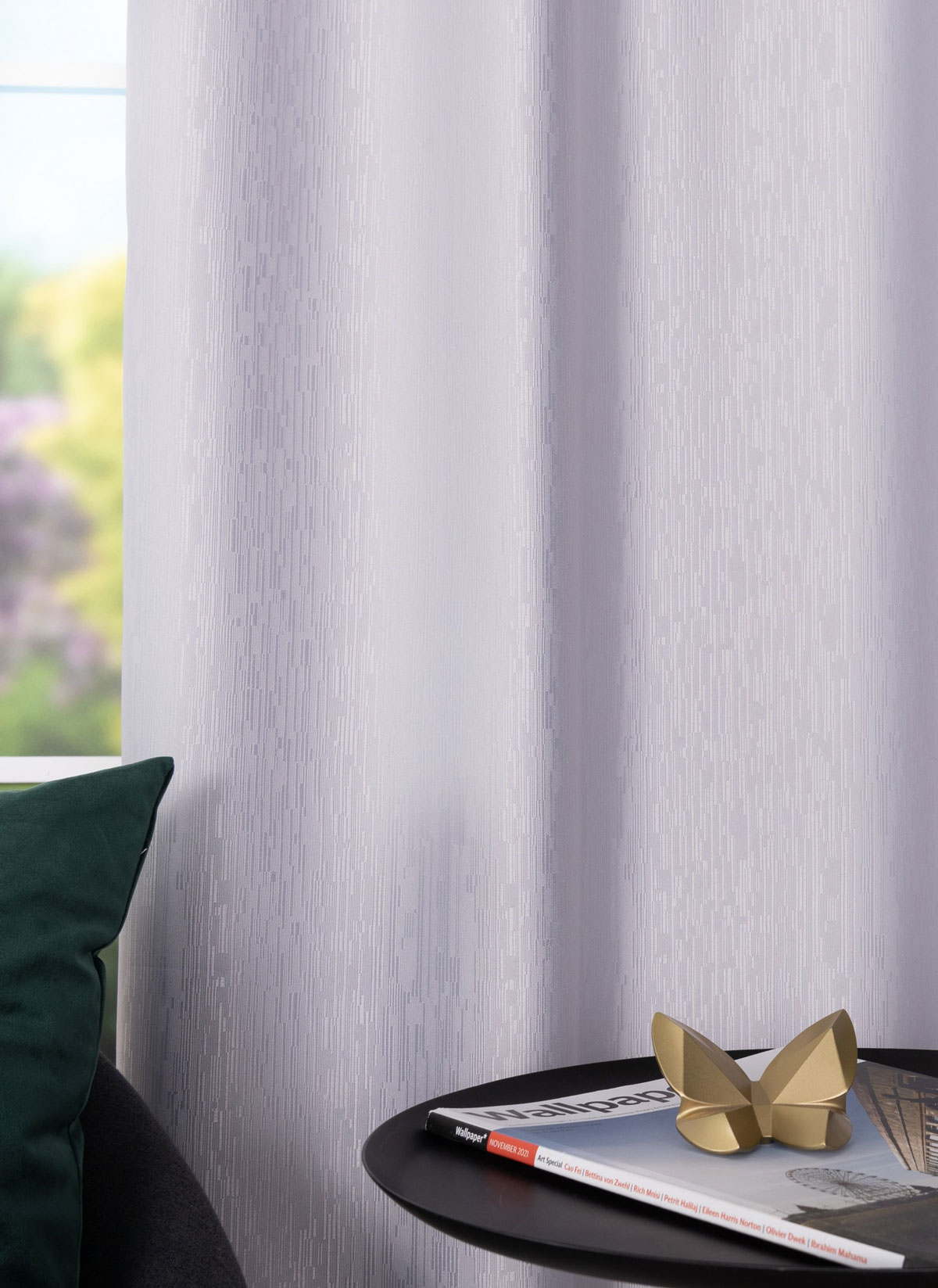 bellagio grey print curtain