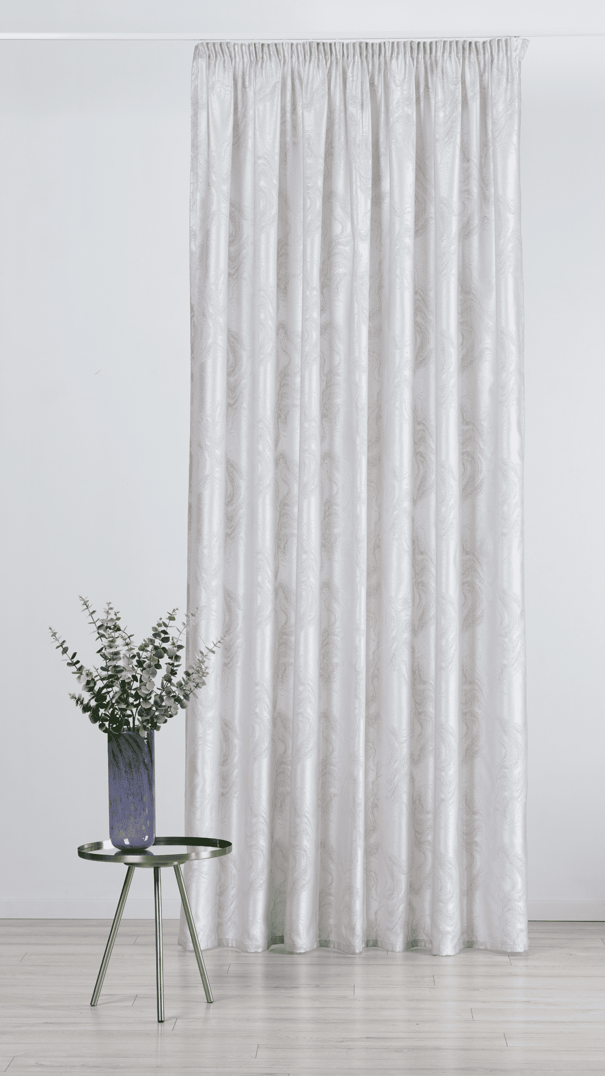 carrara grey colored material curtain