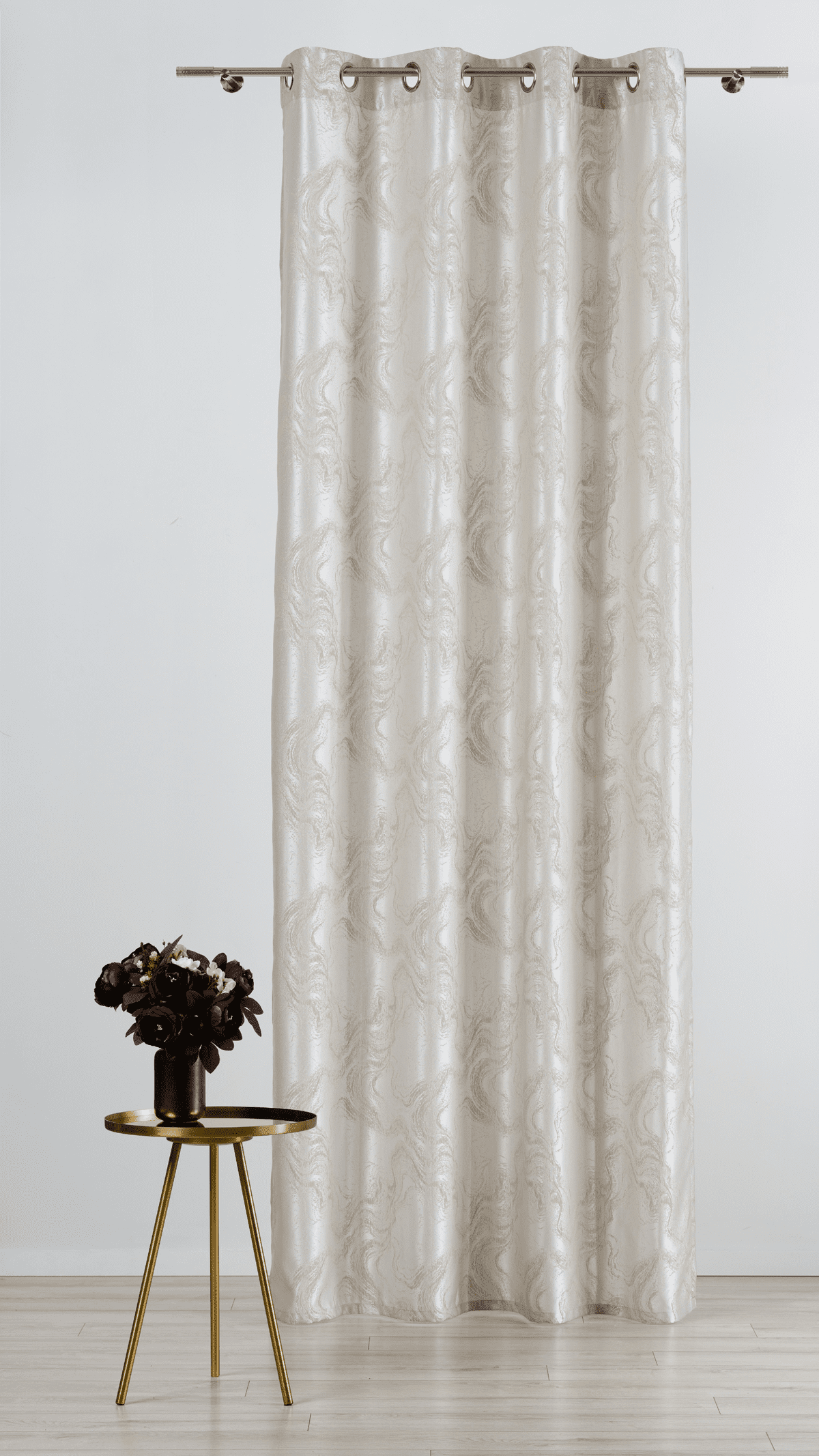 carrara grey colored material curtain