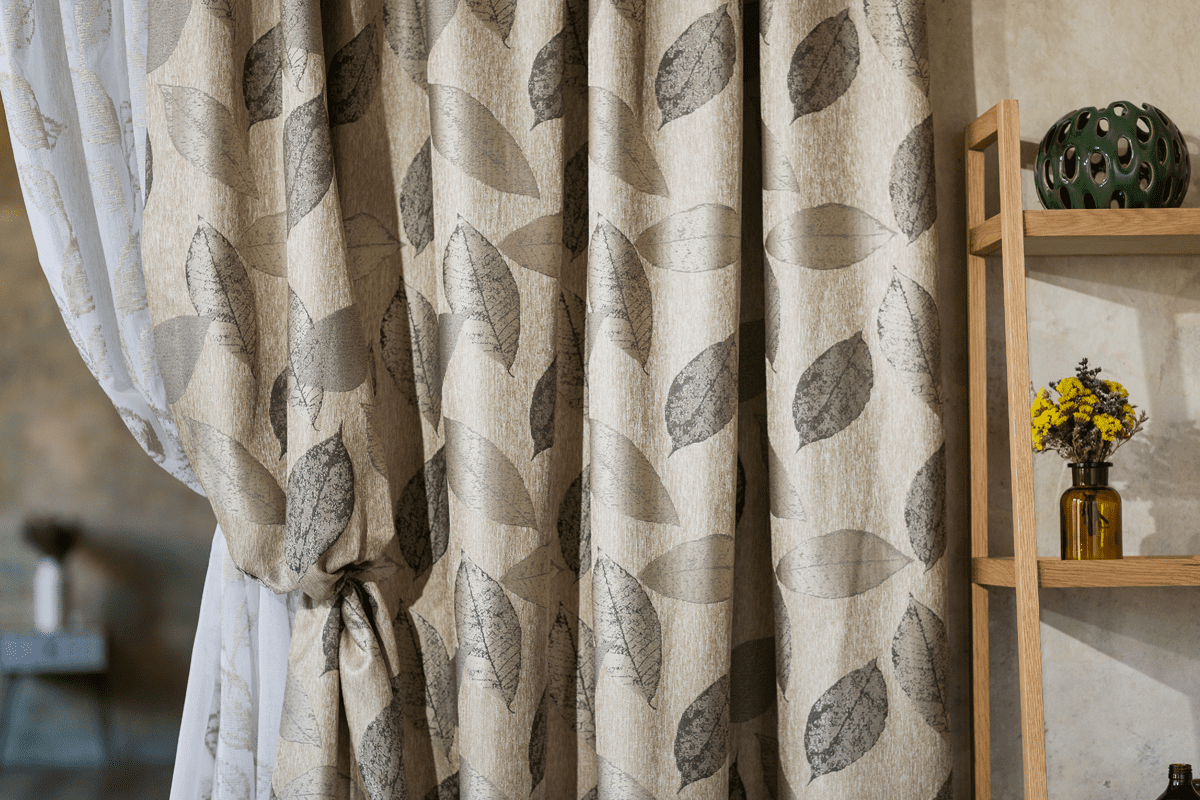 delancy blue colored material curtain