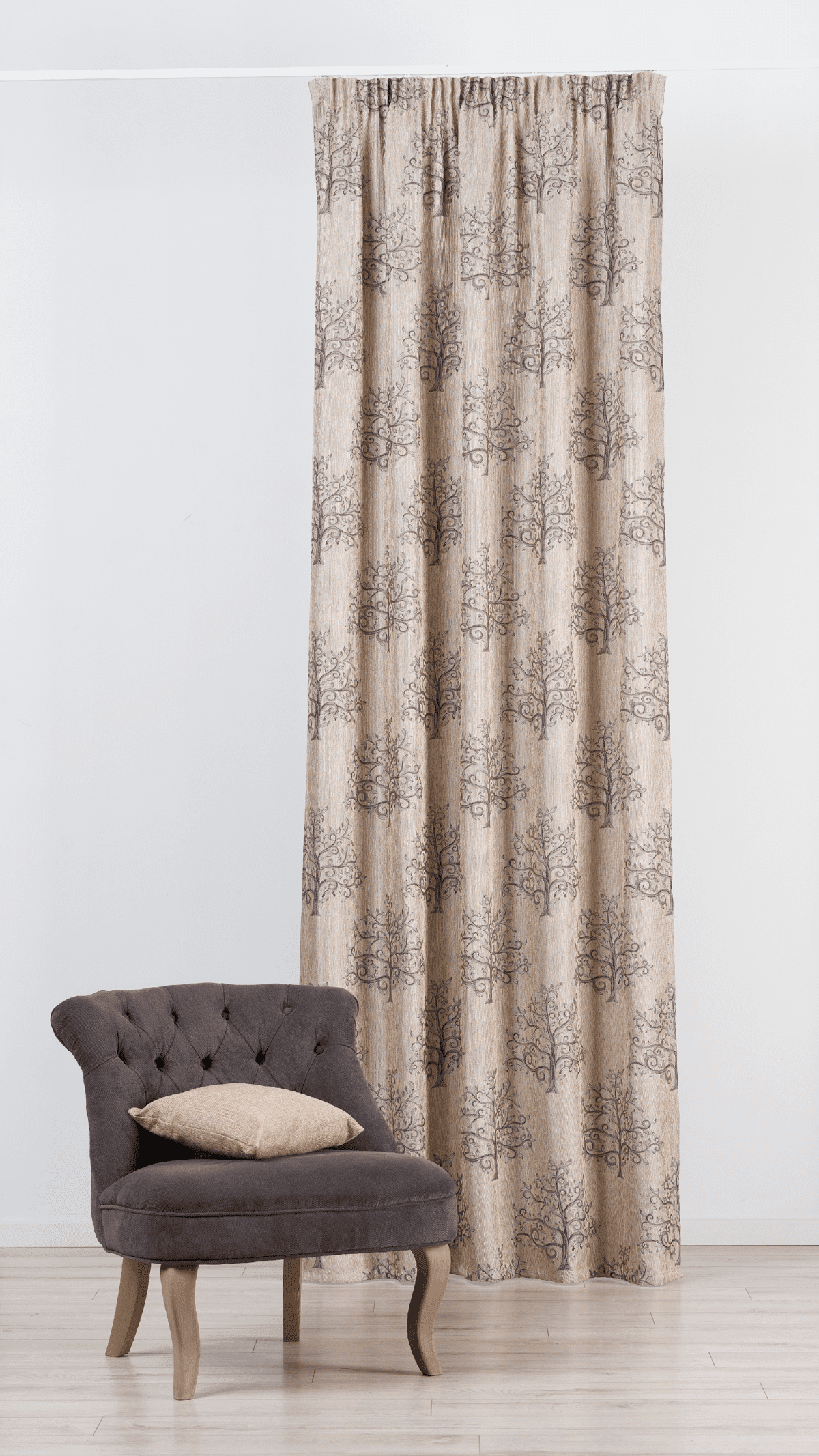 erinn beige colored material curtain