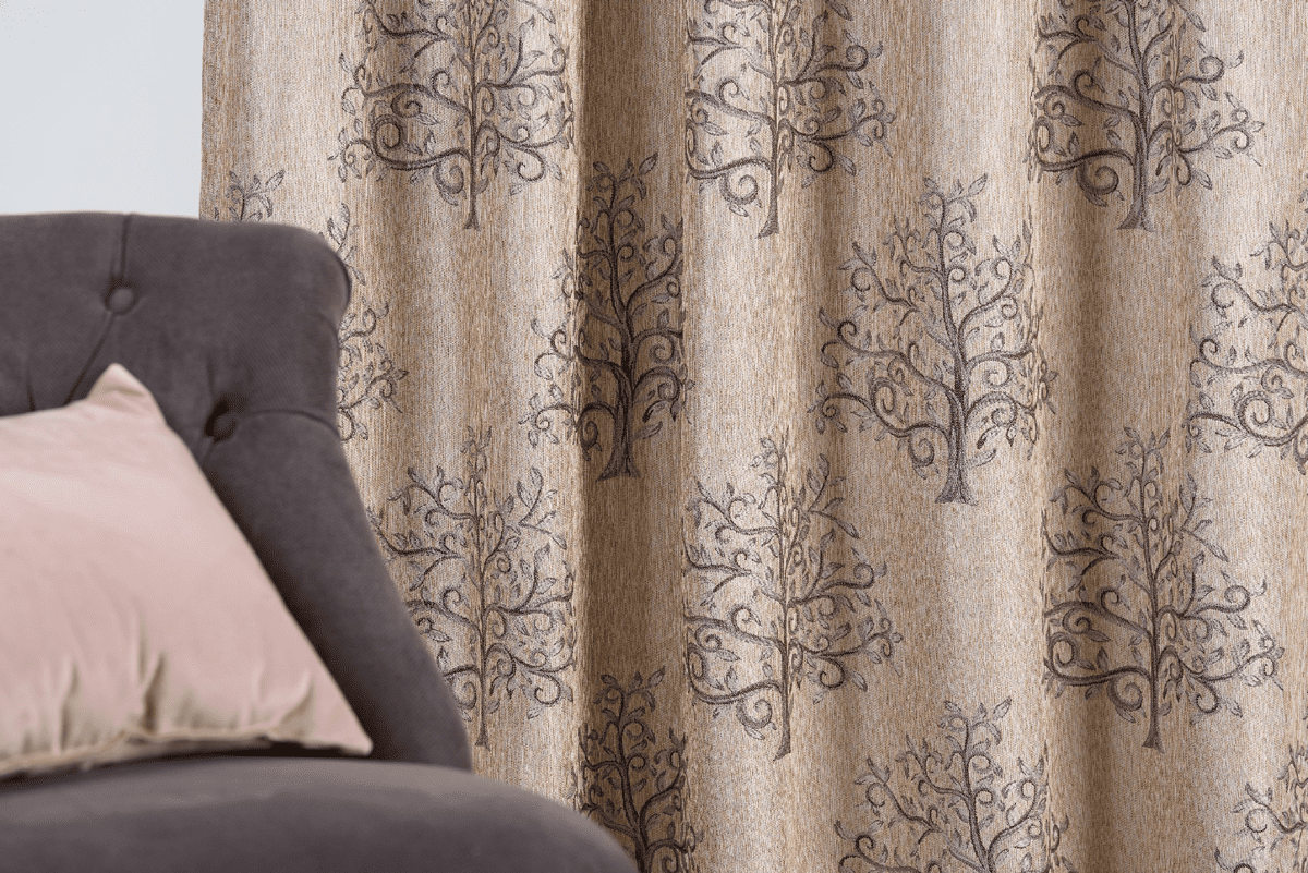 erinn beige colored material curtain