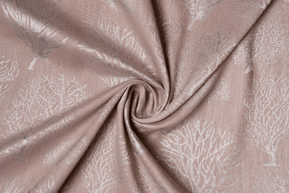 gemini pink colored material curtain