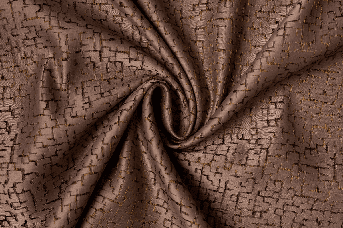 maze brown colored material curtain