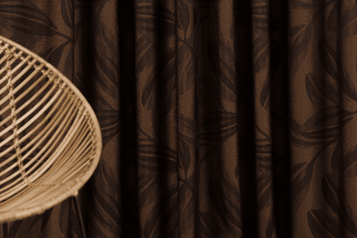 nydia brown colored material curtain