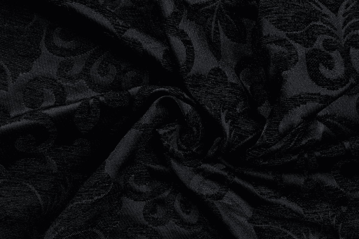 richard black colored material curtain