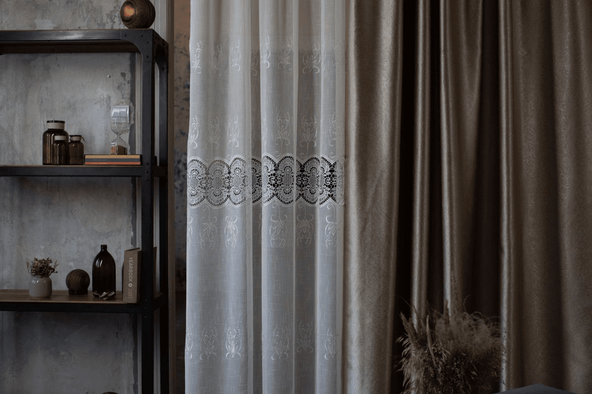 supreme yellow colored material curtain