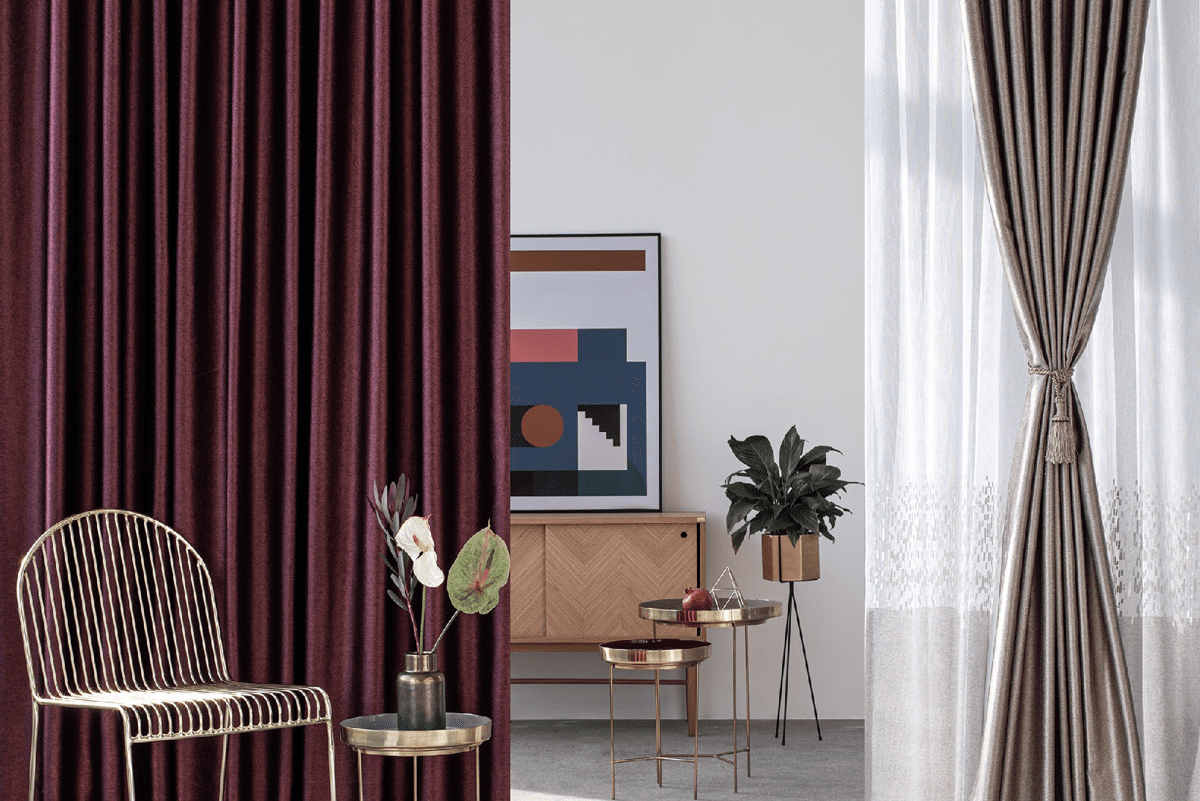 supreme grey colored material curtain