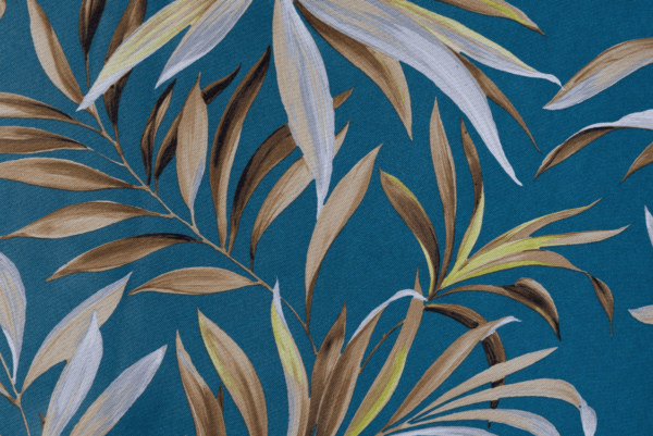 bahamas blue colored material curtain