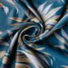 bahamas blue colored material curtain