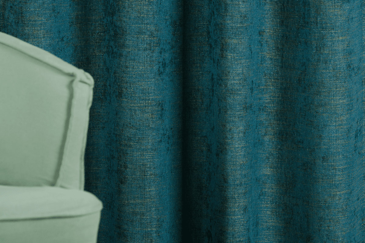 brooke blue colored material curtain
