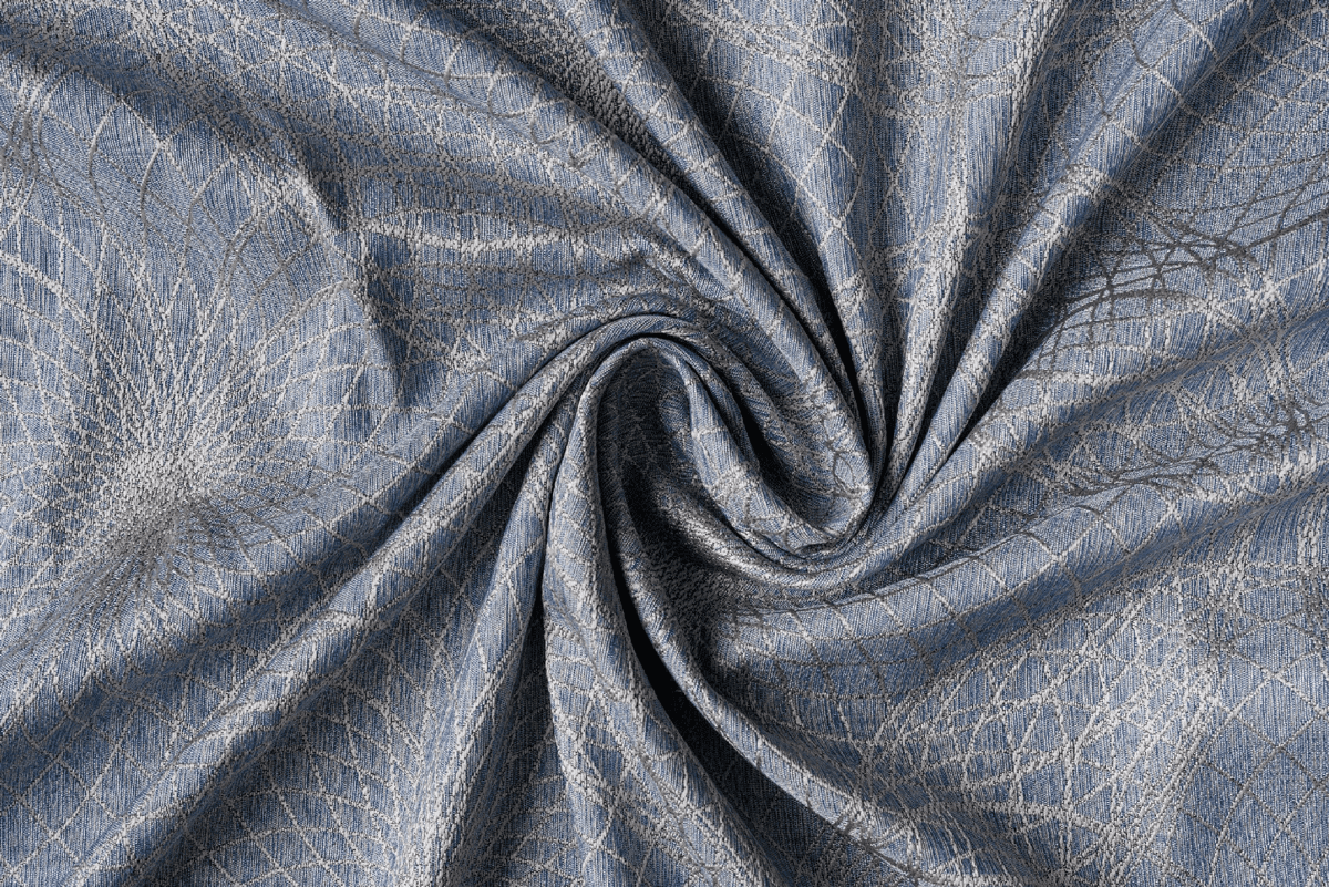 elysium blue colored material curtain