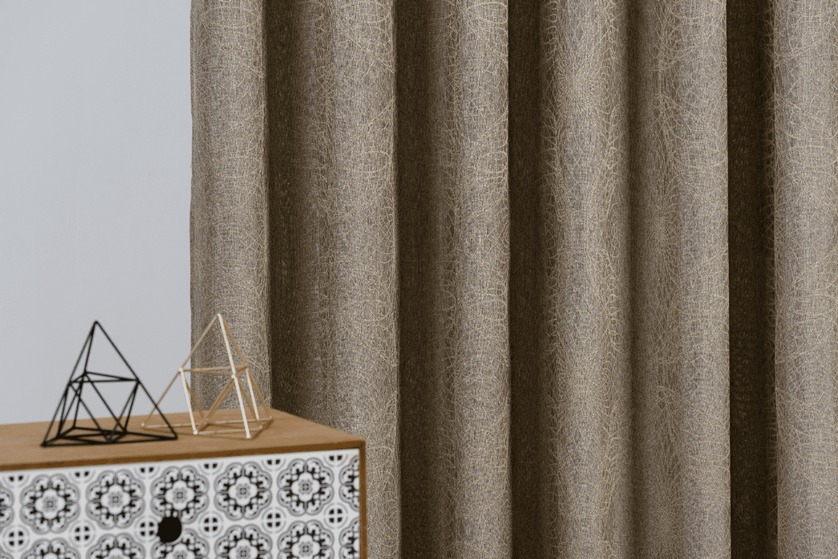 elysium coffee colored material curtain