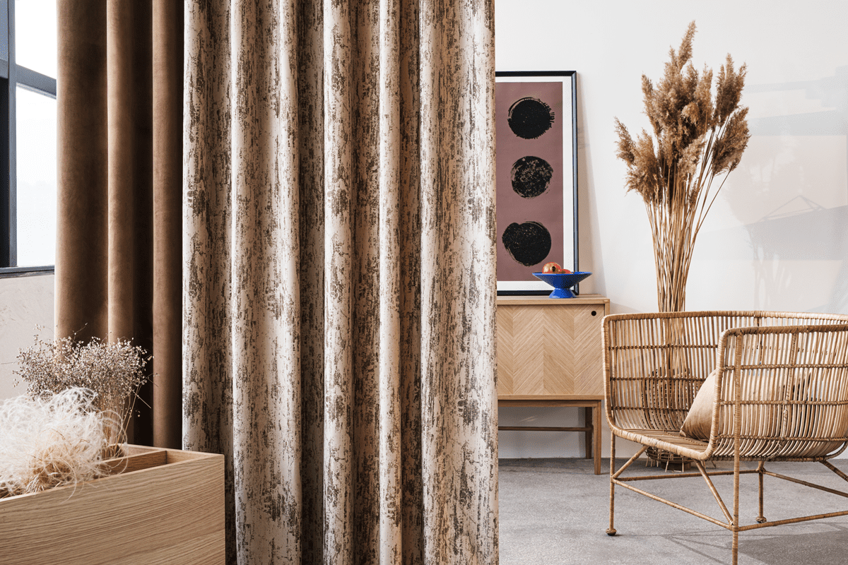 lussuria beige colored material curtain