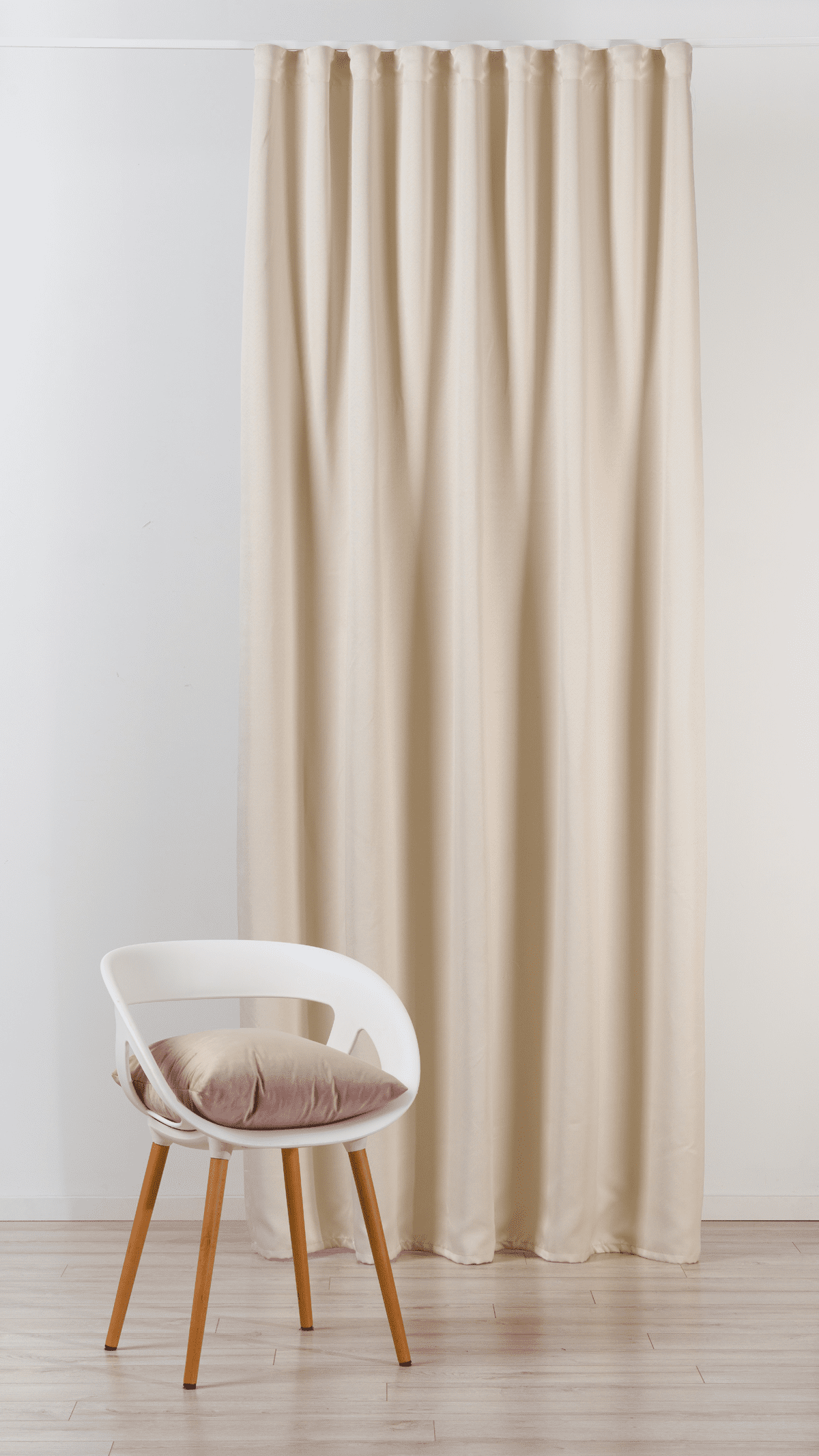 polo white colored material curtain