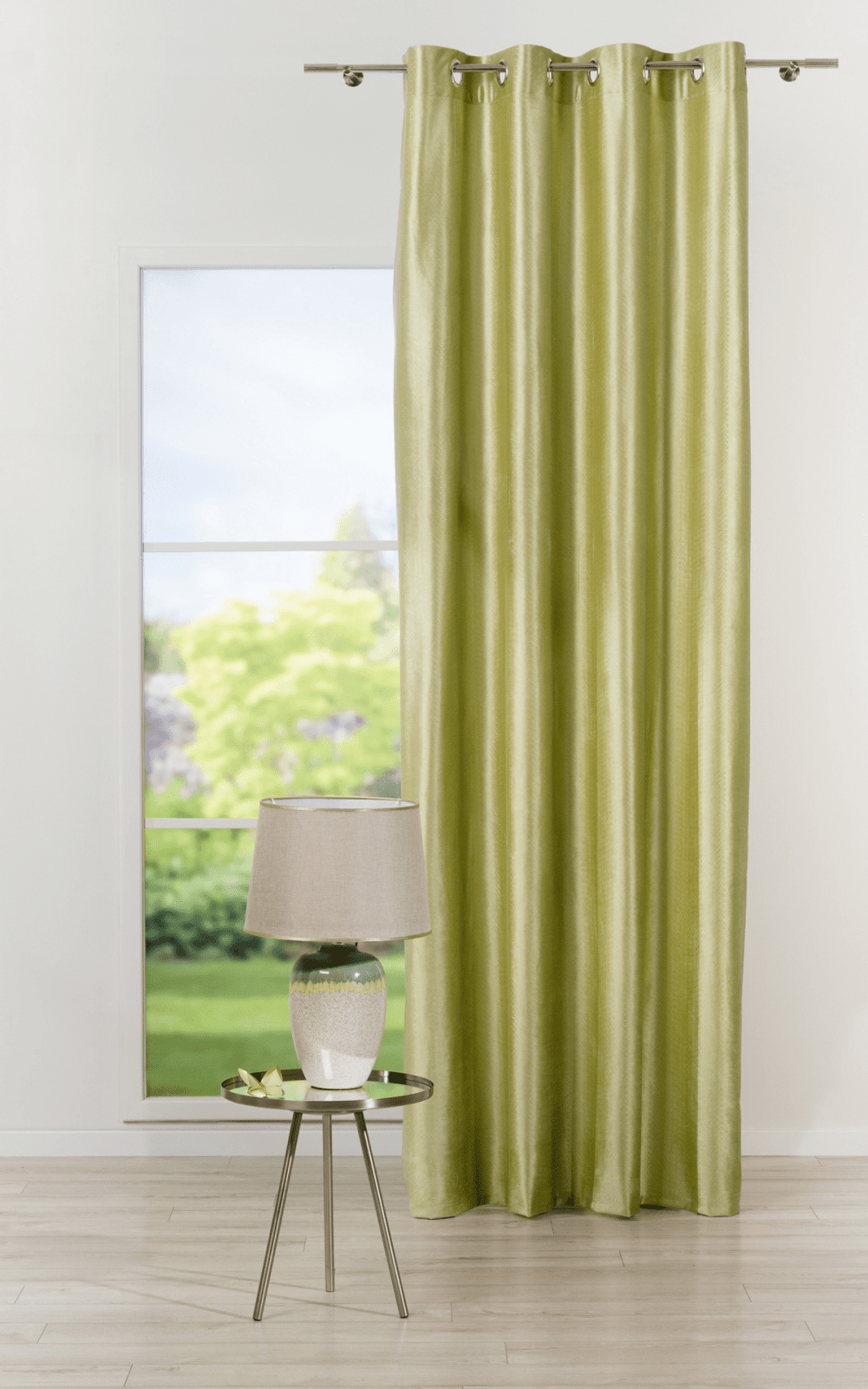 rapsodia green colored material curtain