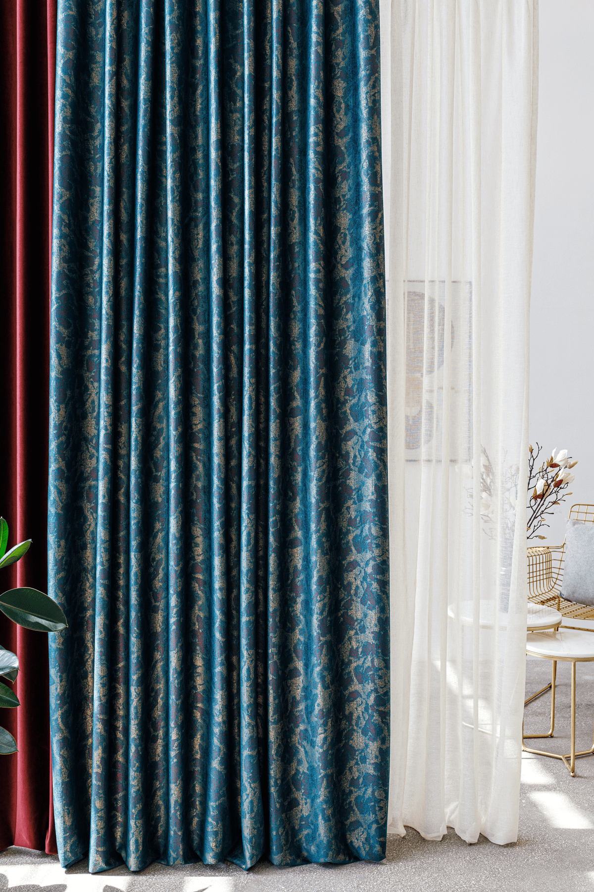 zanzibar green colored material curtain