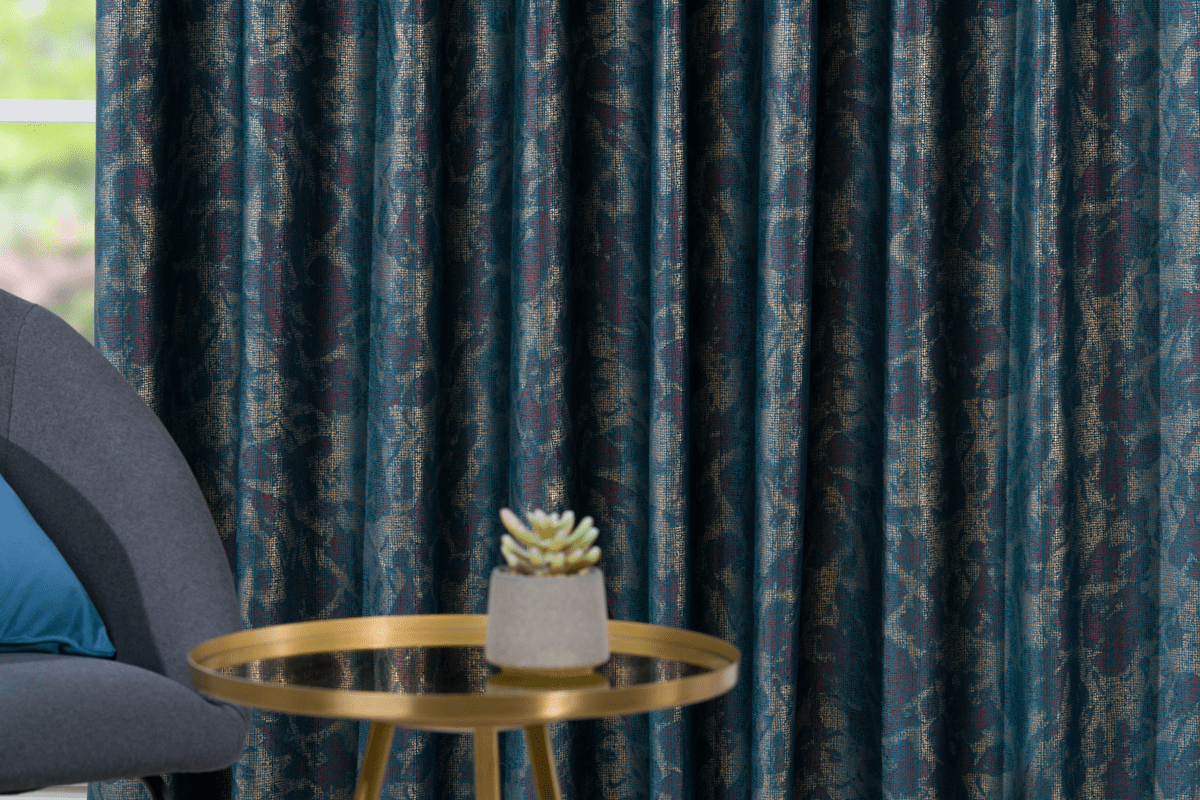 zanzibar green colored material curtain