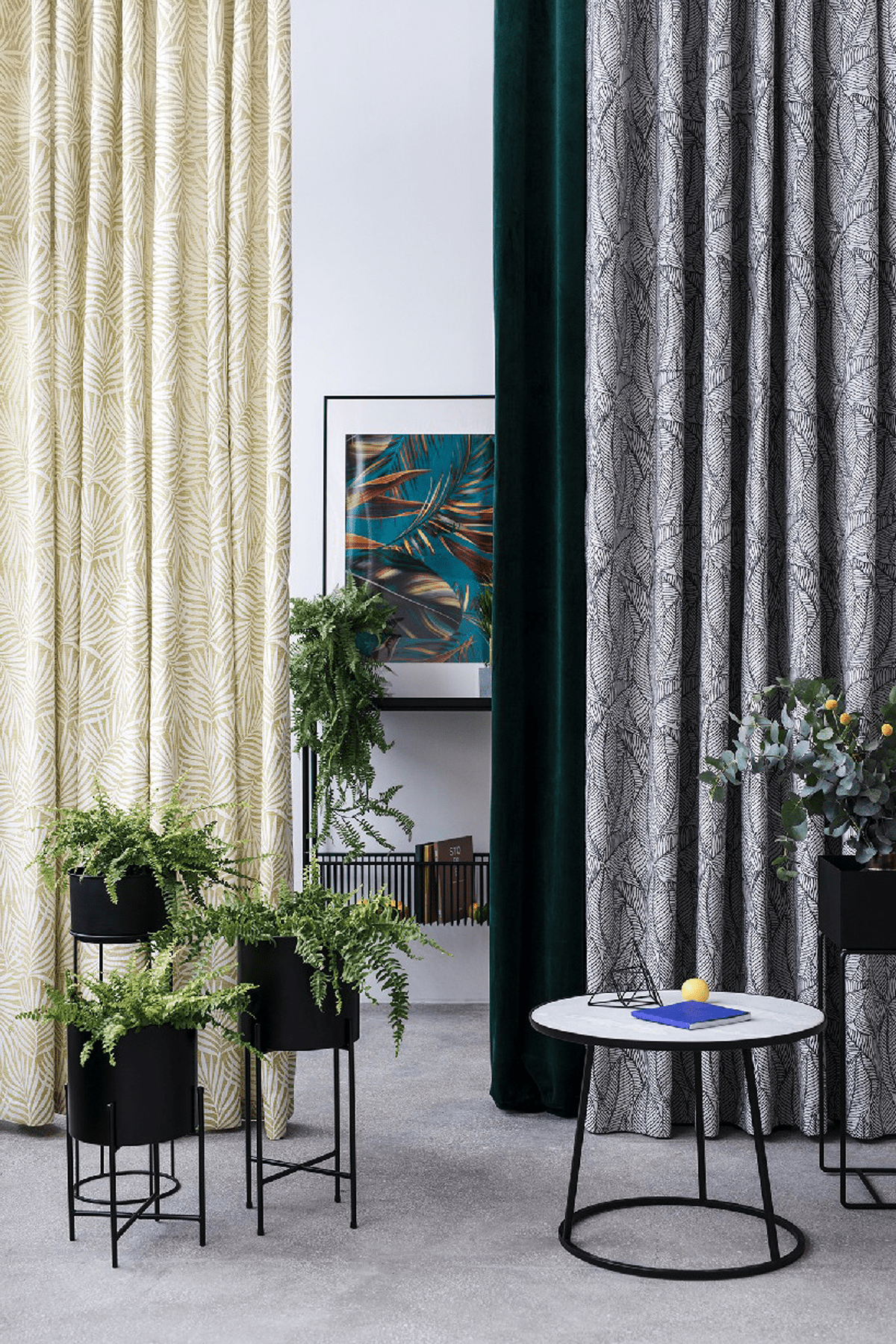 azaria yellow colored material curtain