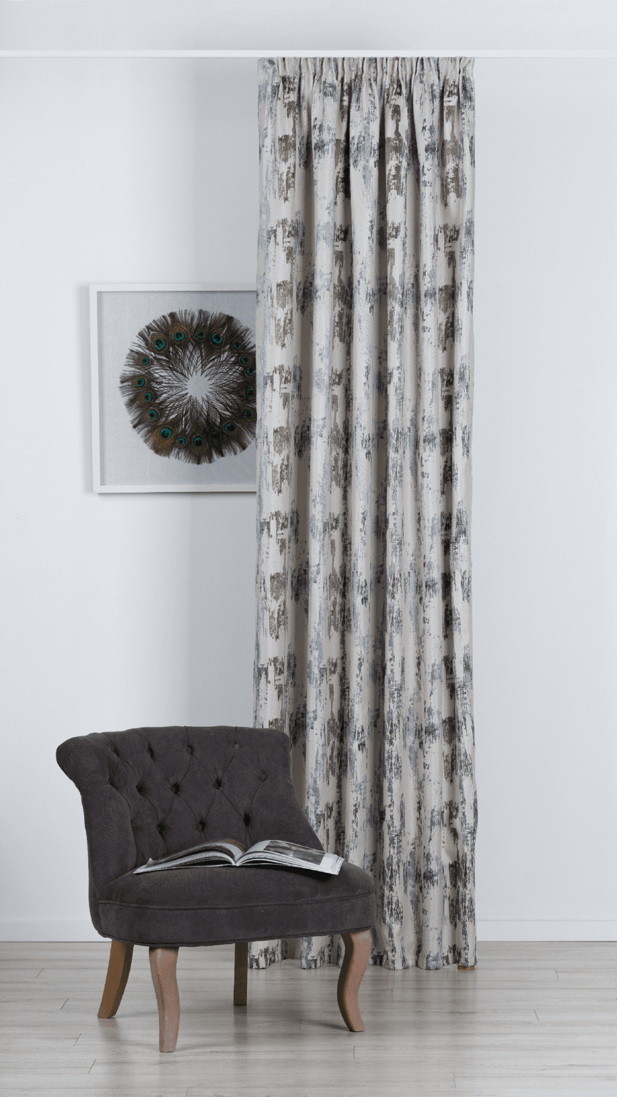 fusion grey colored material curtain