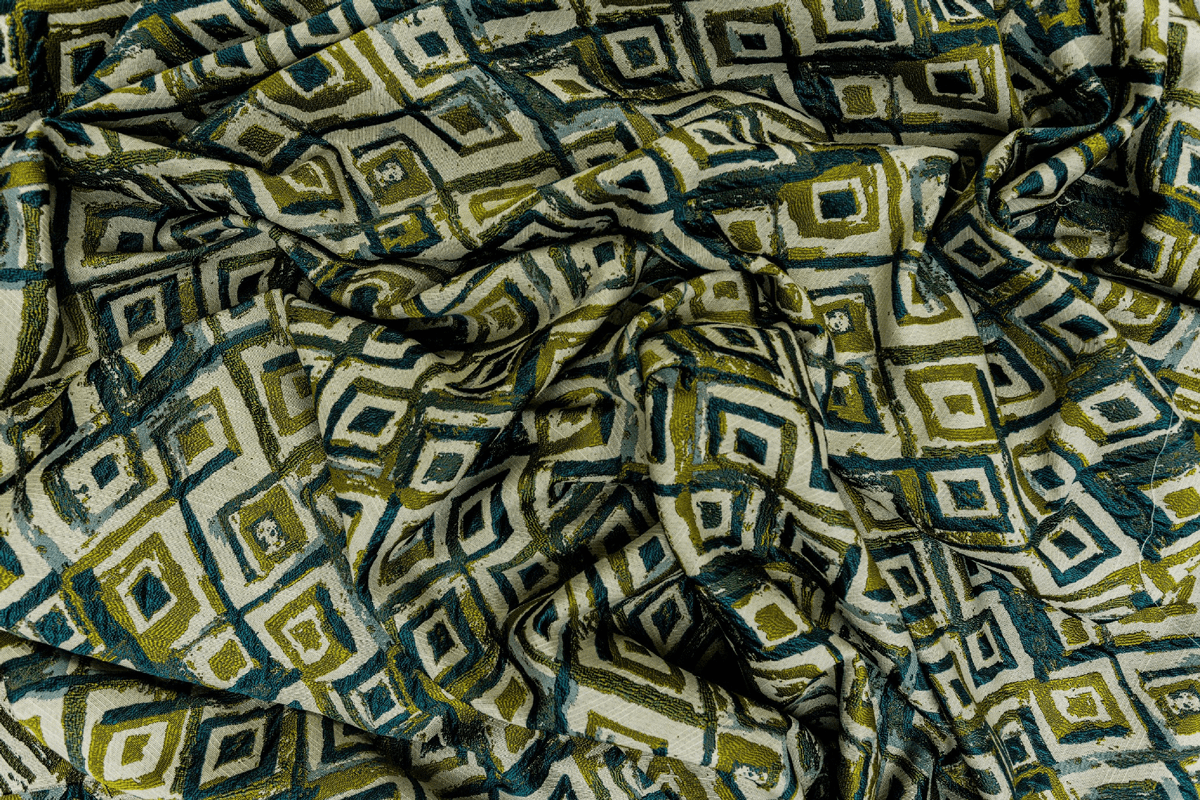 moroccan green colored material curtain