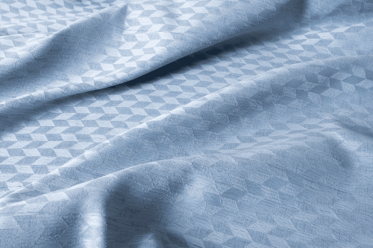 ravelo blue colored material curtain