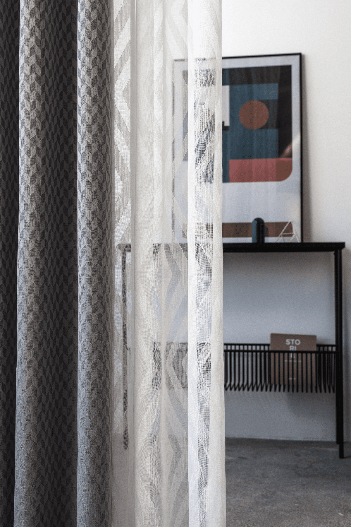 ravelo beige colored material curtain