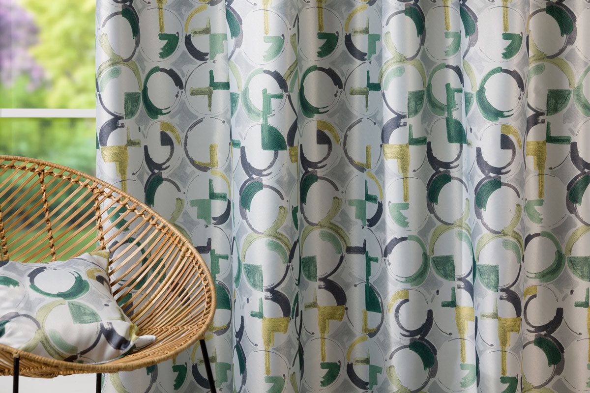 noto green colored material curtain