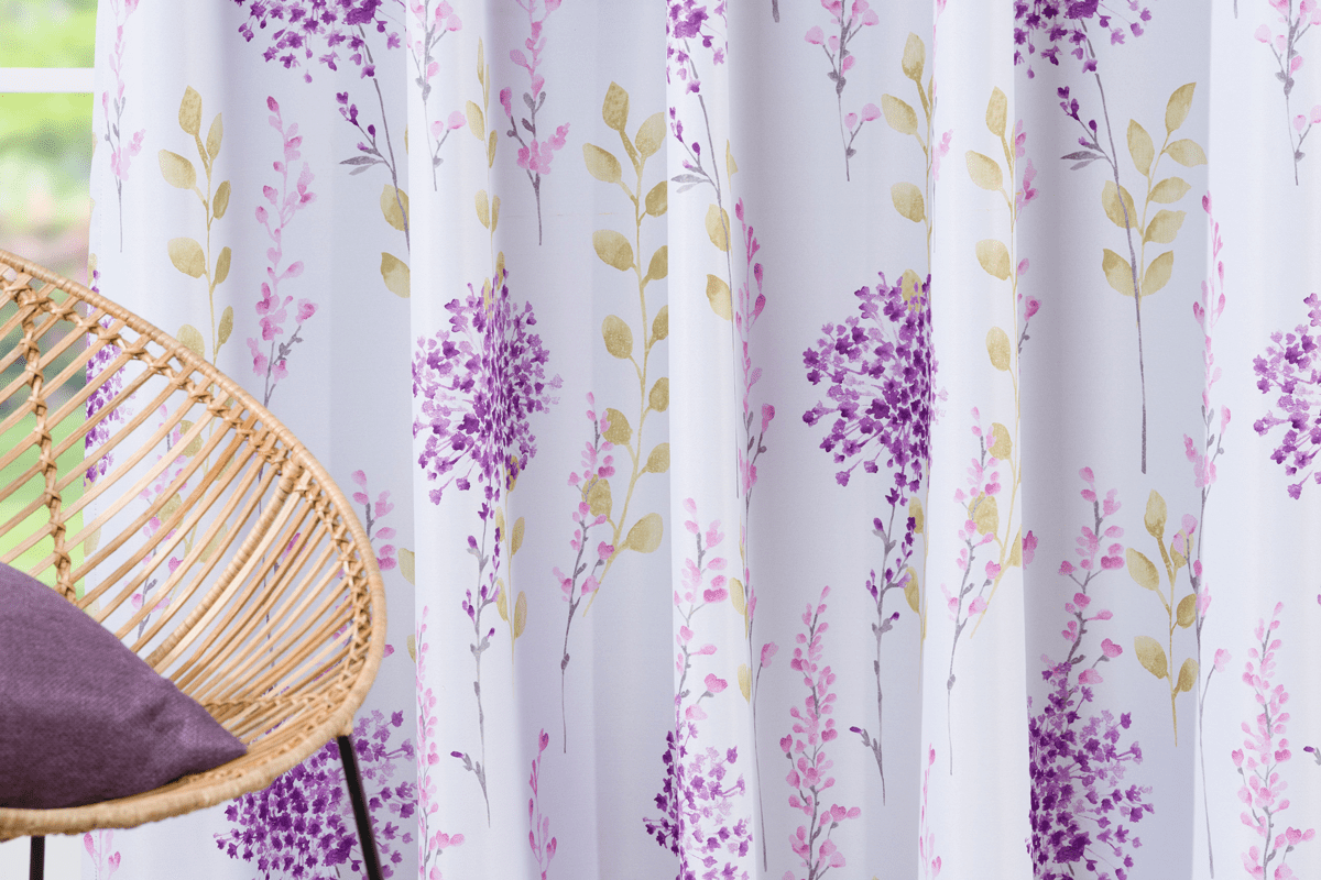 tahiti purple colored material curtain