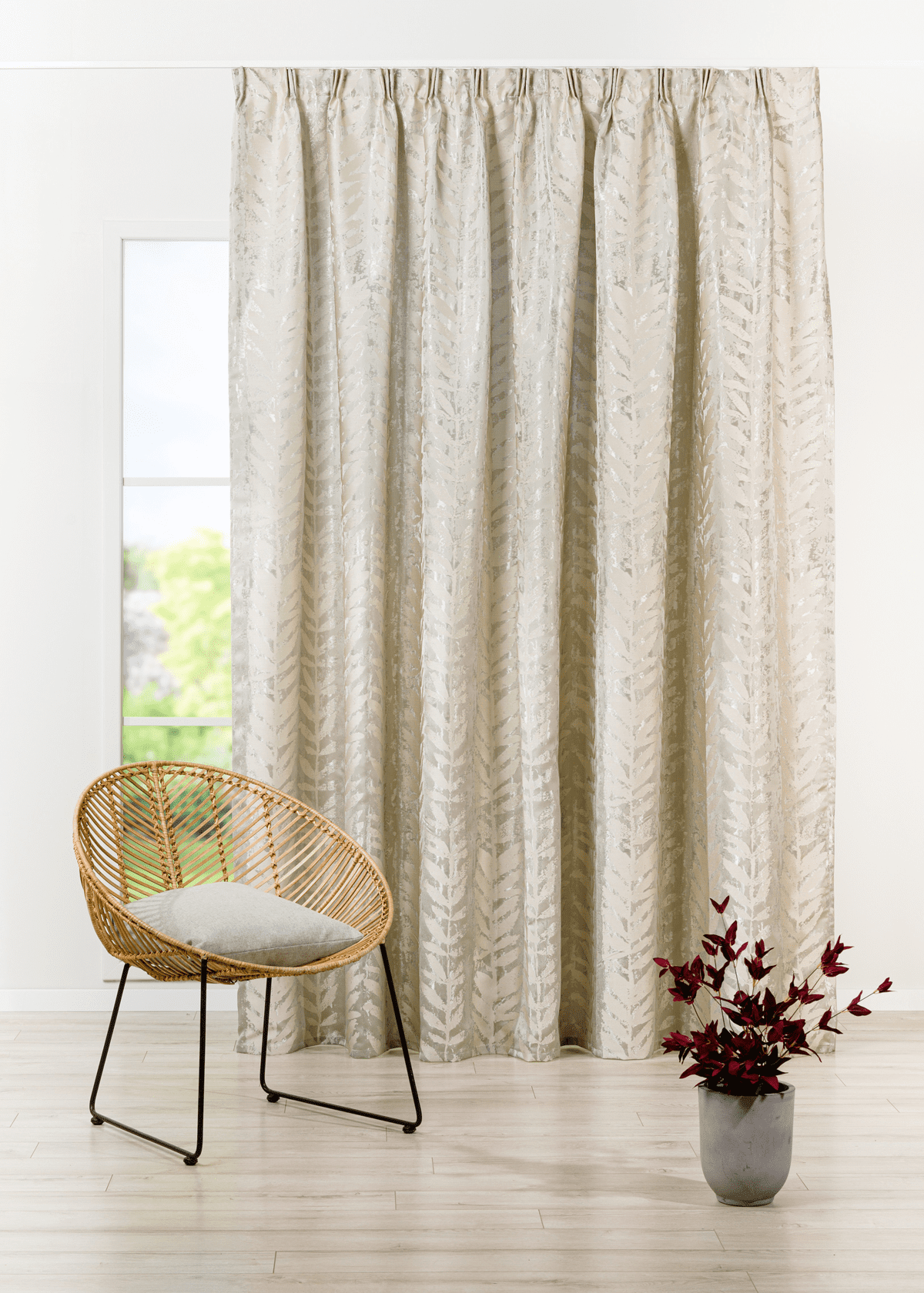 leto beige colored material curtain