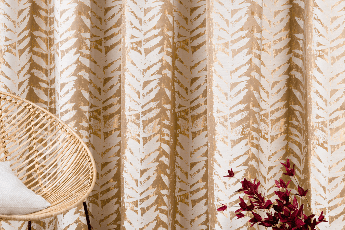 leto gold colored material curtain