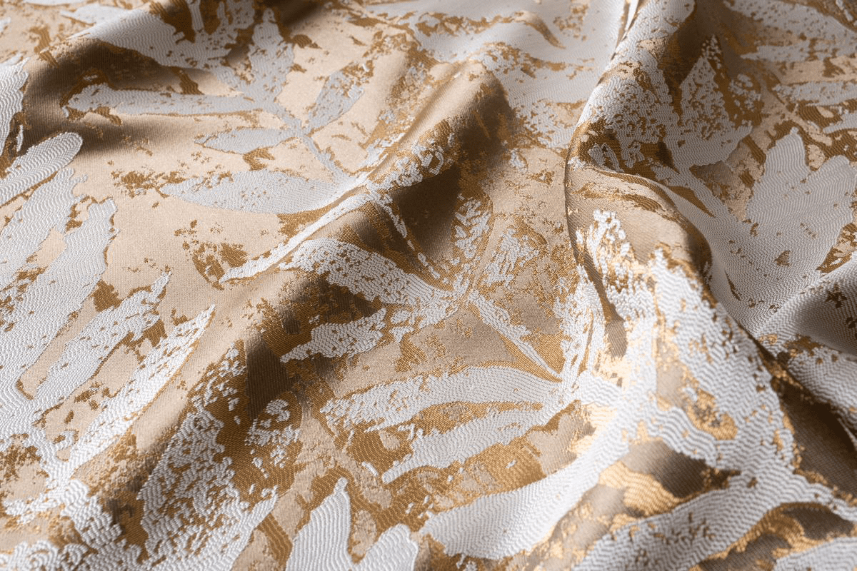 leto gold colored material curtain