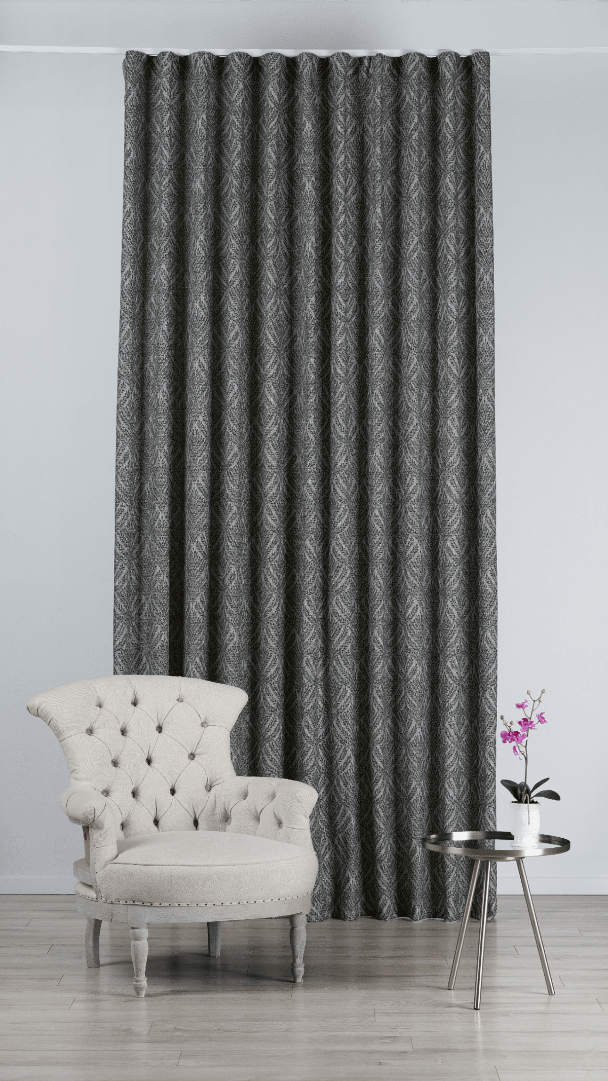 sesimbra grey colored material curtain