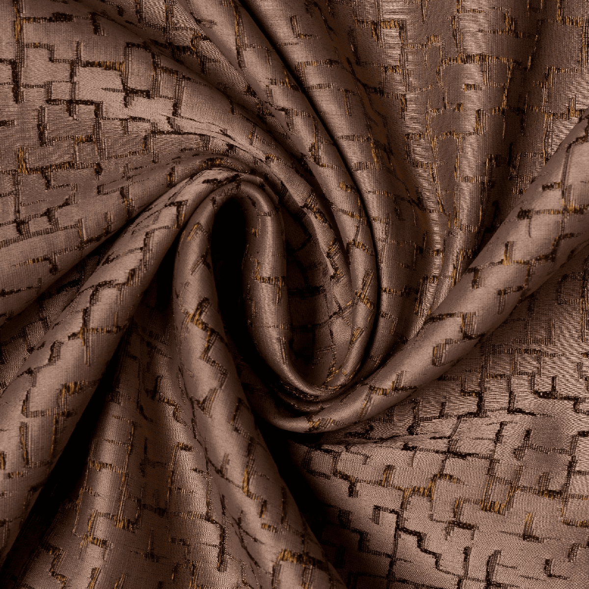 maze brown colored material curtain