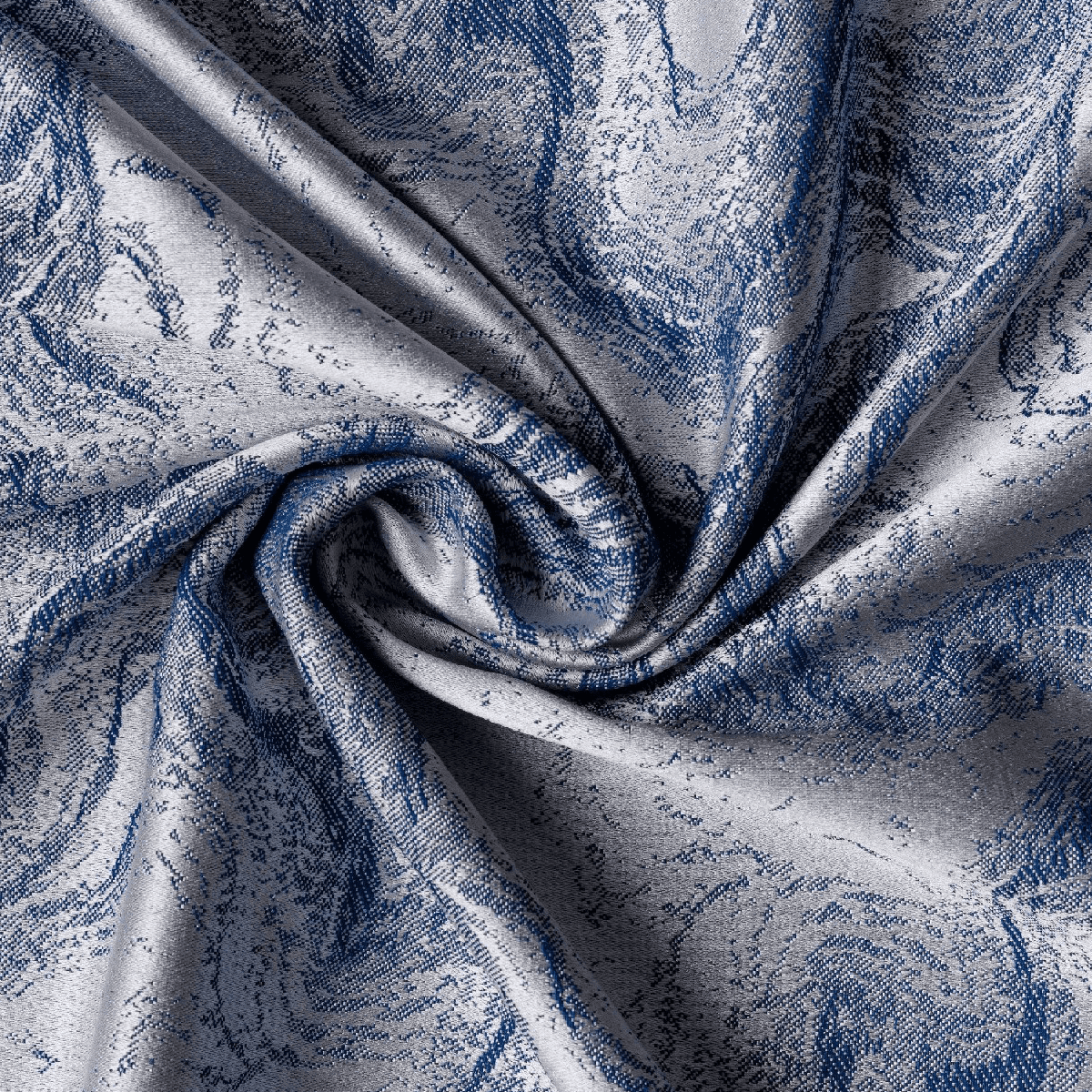 carrara blue colored material curtain