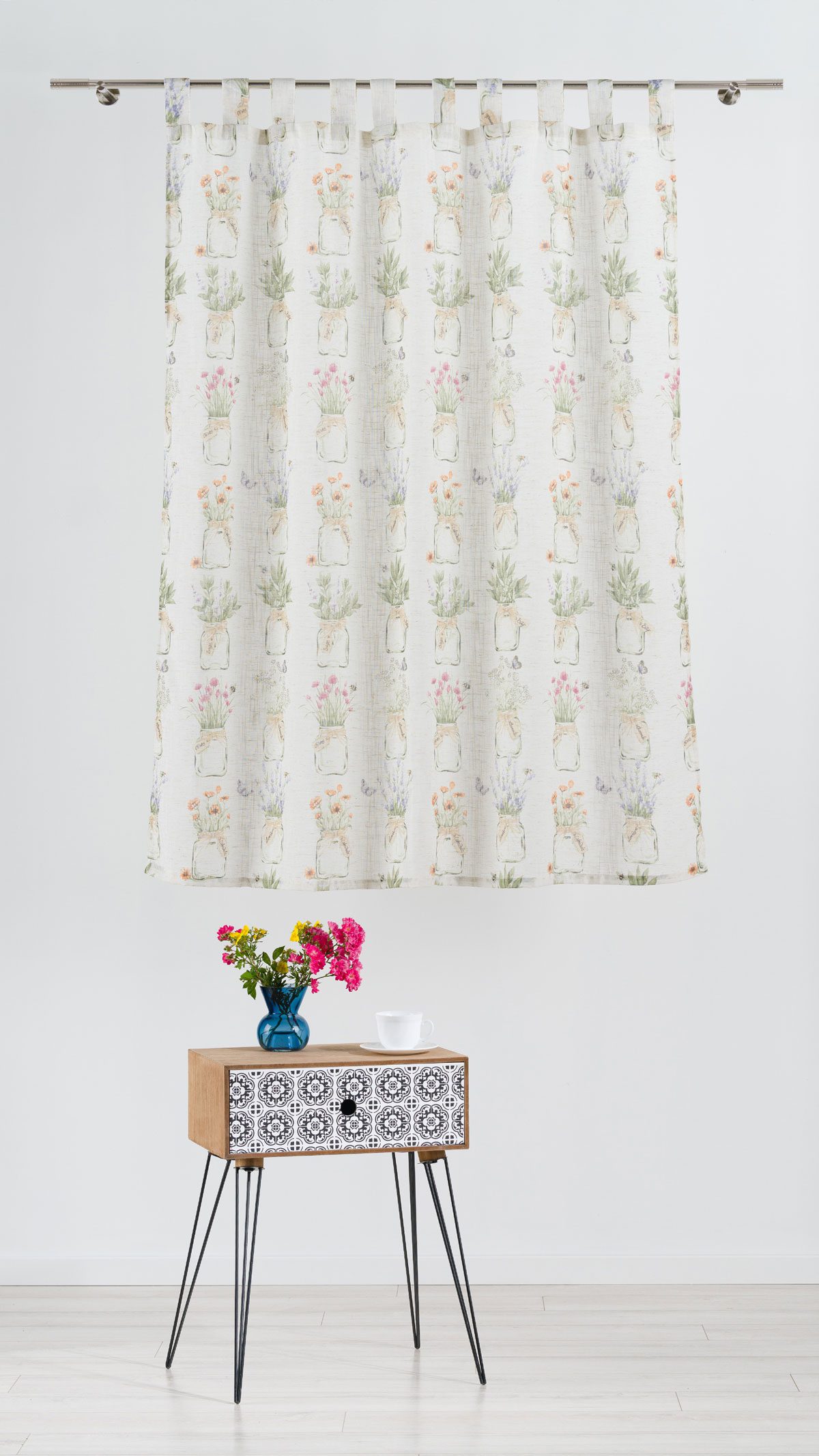 cassia beige colored material curtain