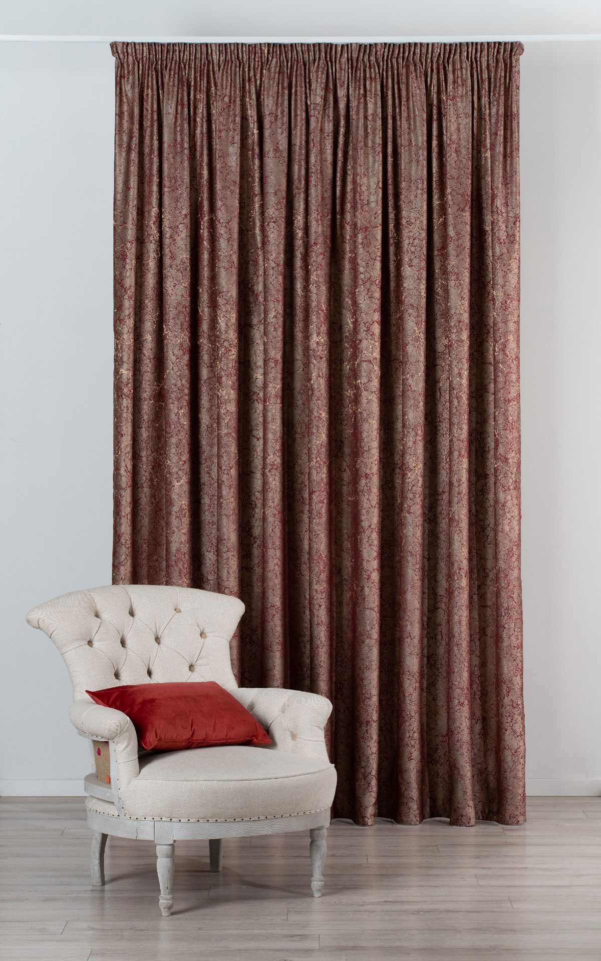 alchemia red print curtain