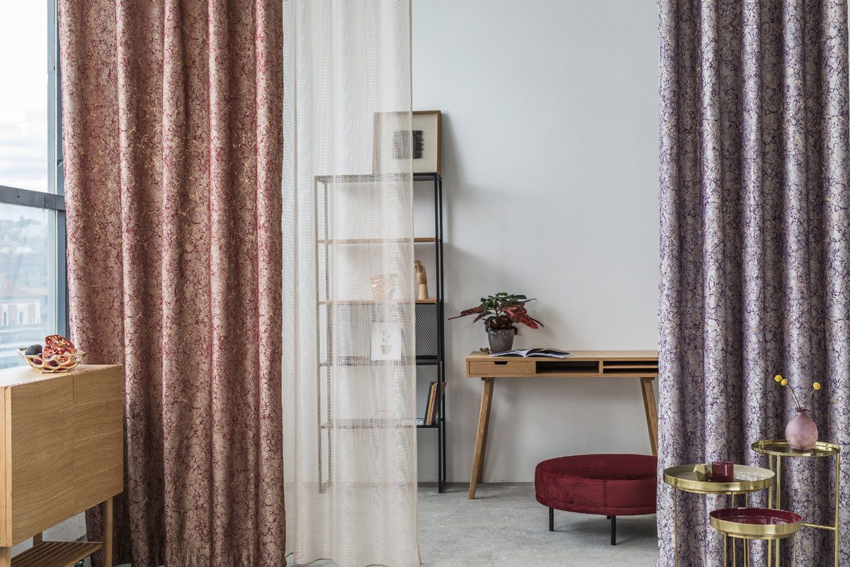 alchemia red print curtain