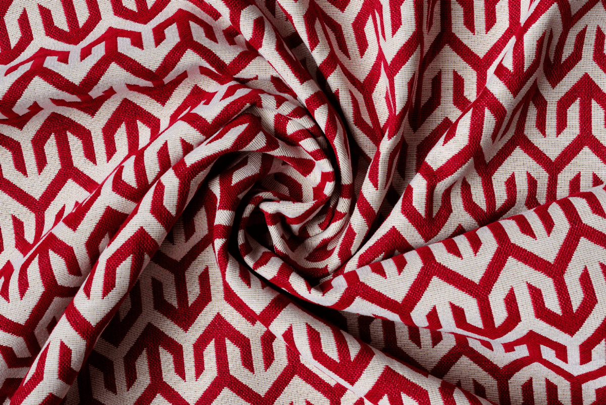 bengal red print curtain