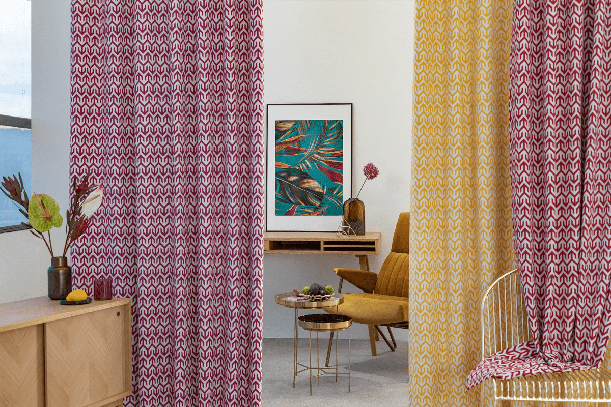 bengal yellow print curtain