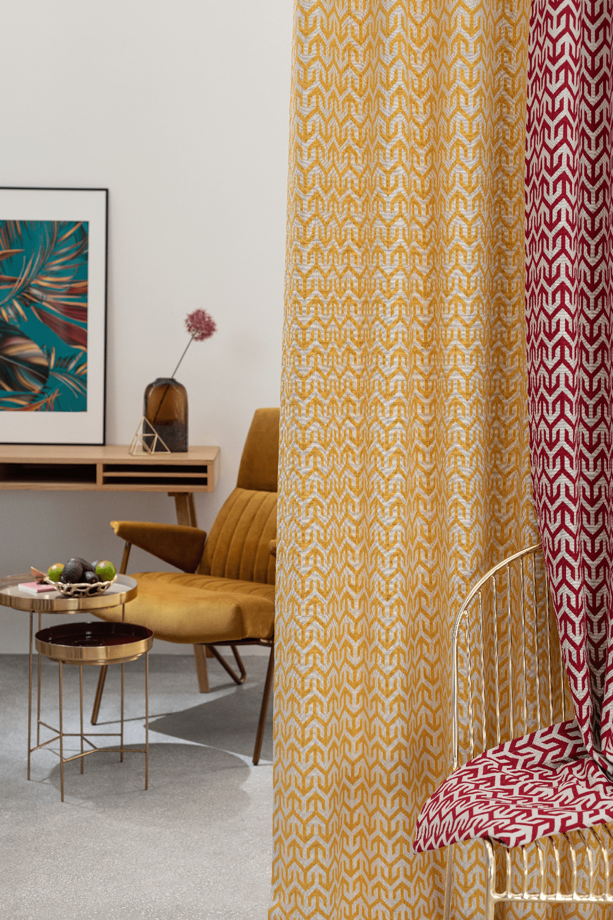 bengal yellow print curtain