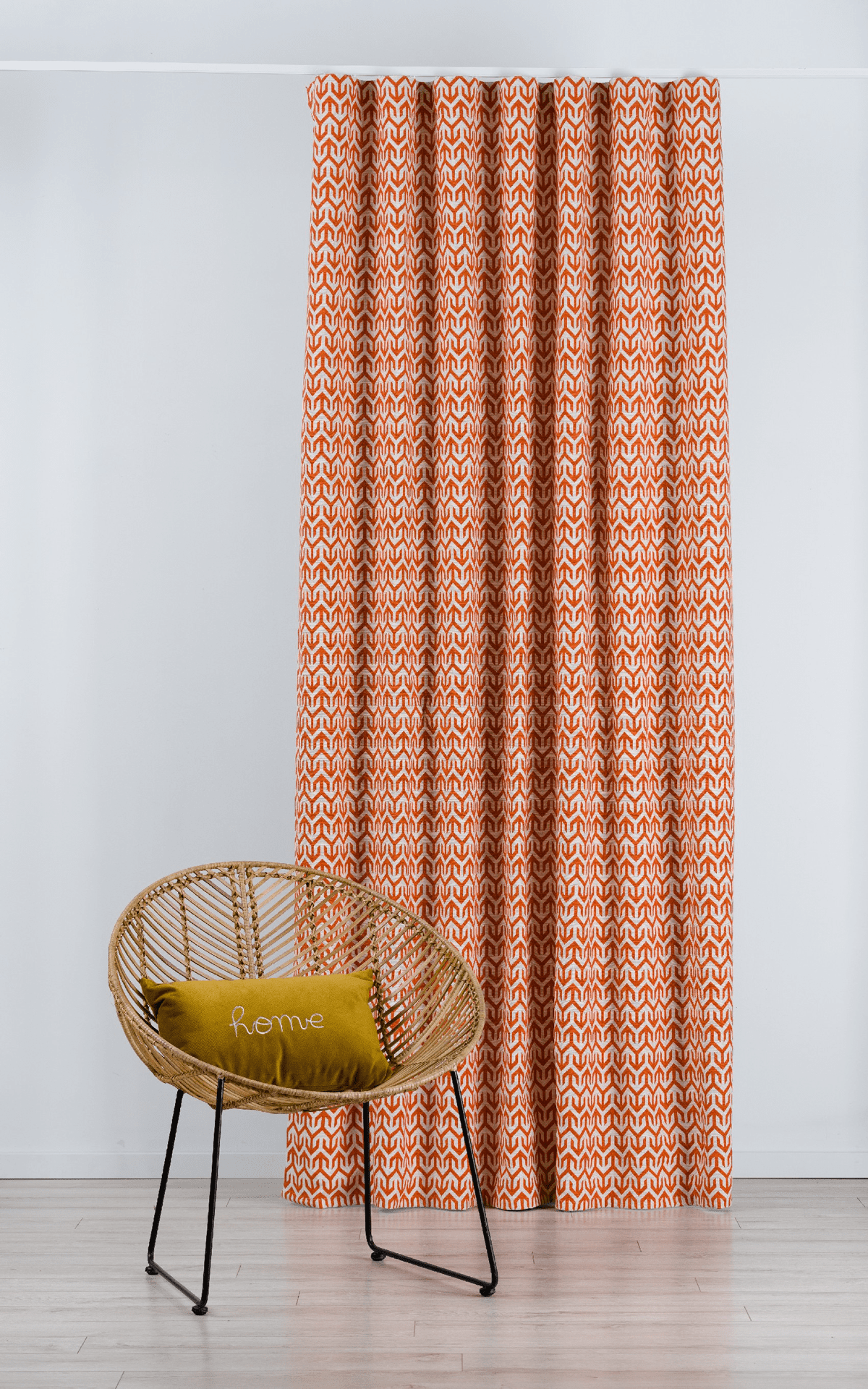 bengal orange print curtain