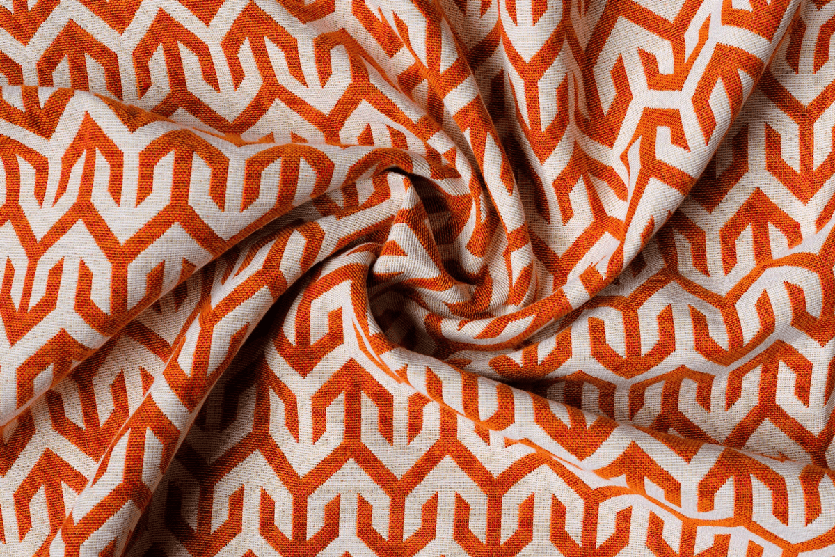 bengal orange print curtain