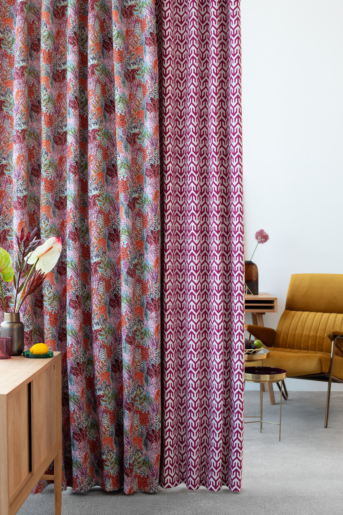 bermuda multicolor flower print curtain