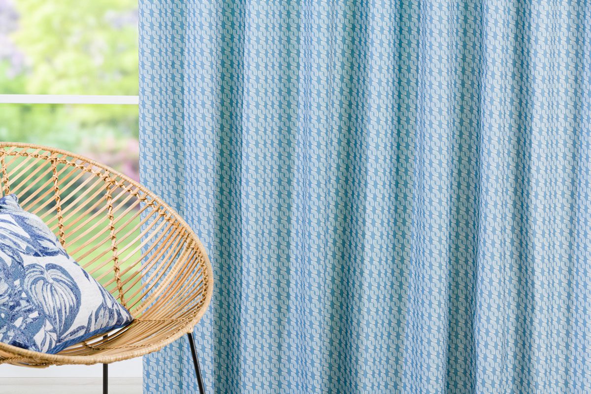 ercole blue print curtain