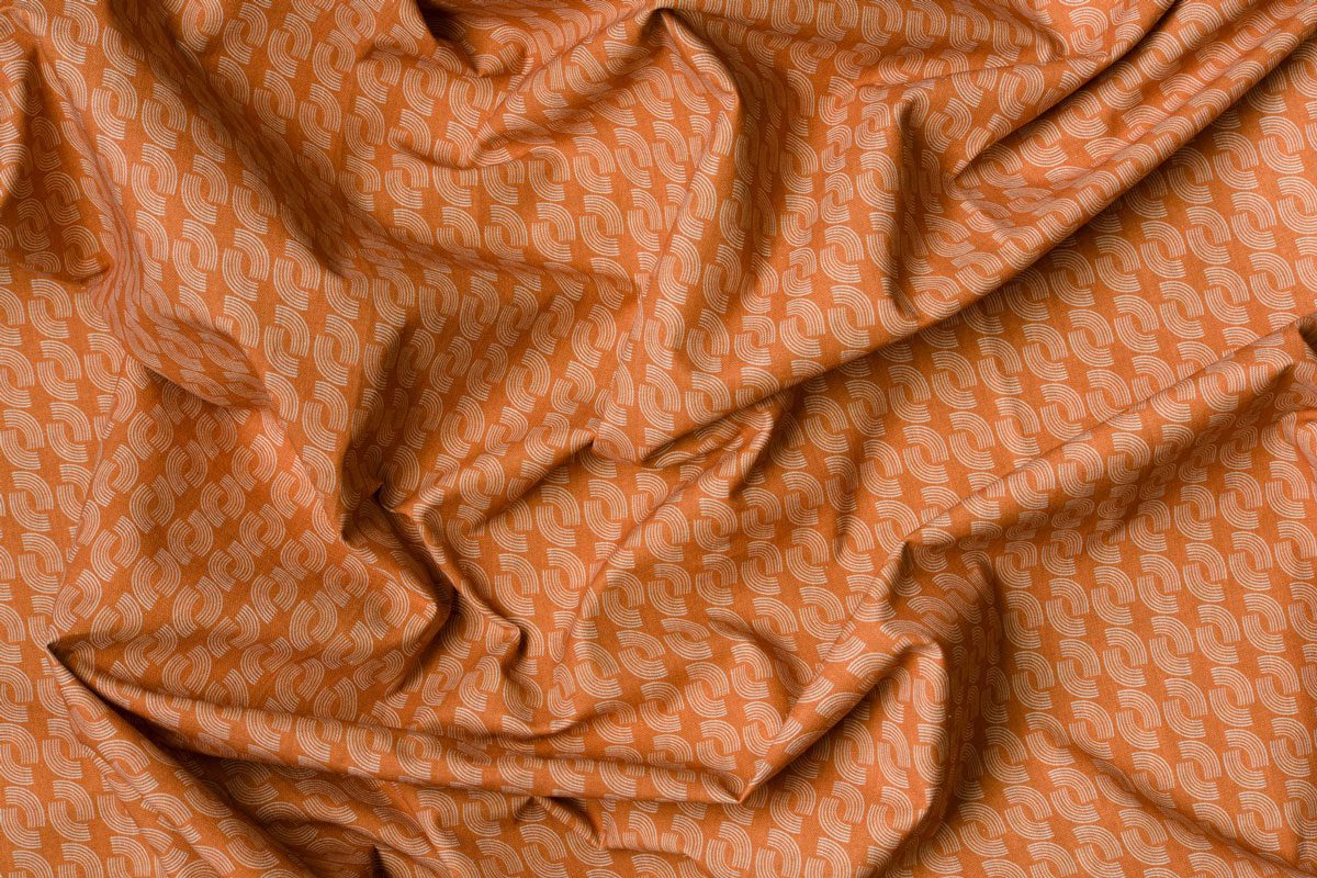 ercole orange print curtain