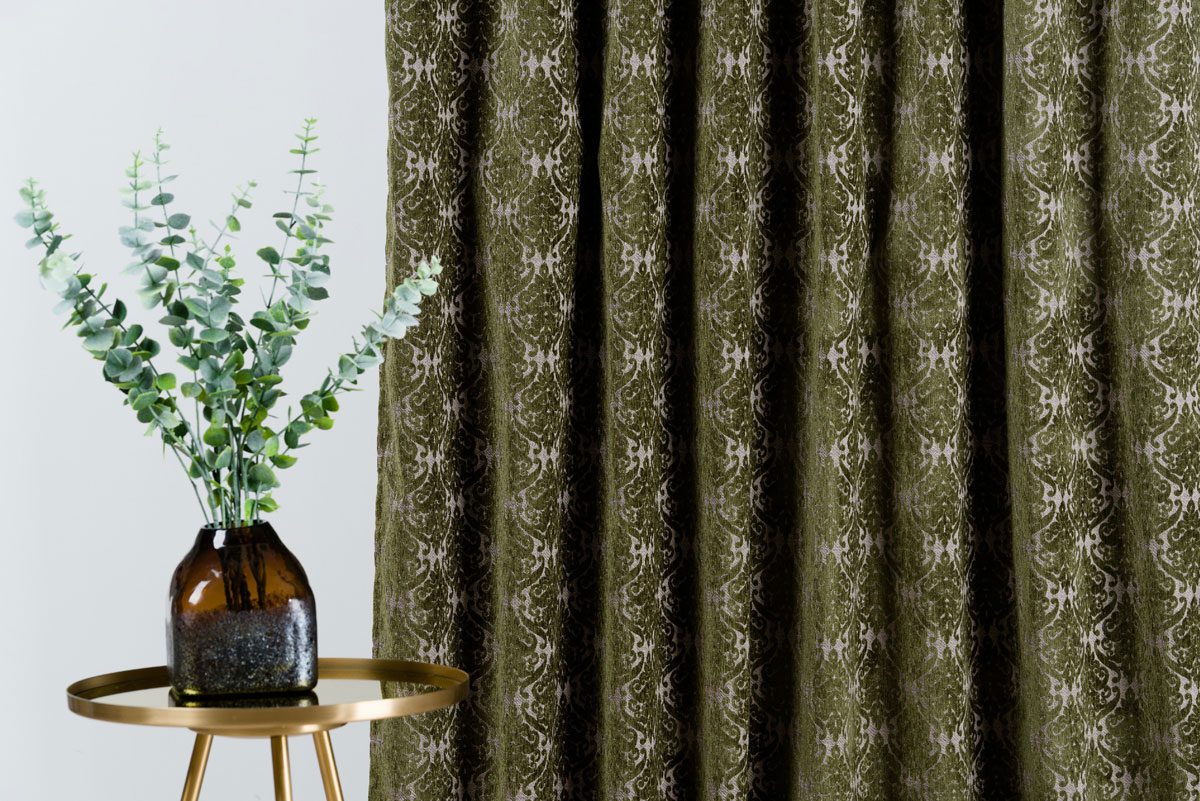 mezzo green print curtain